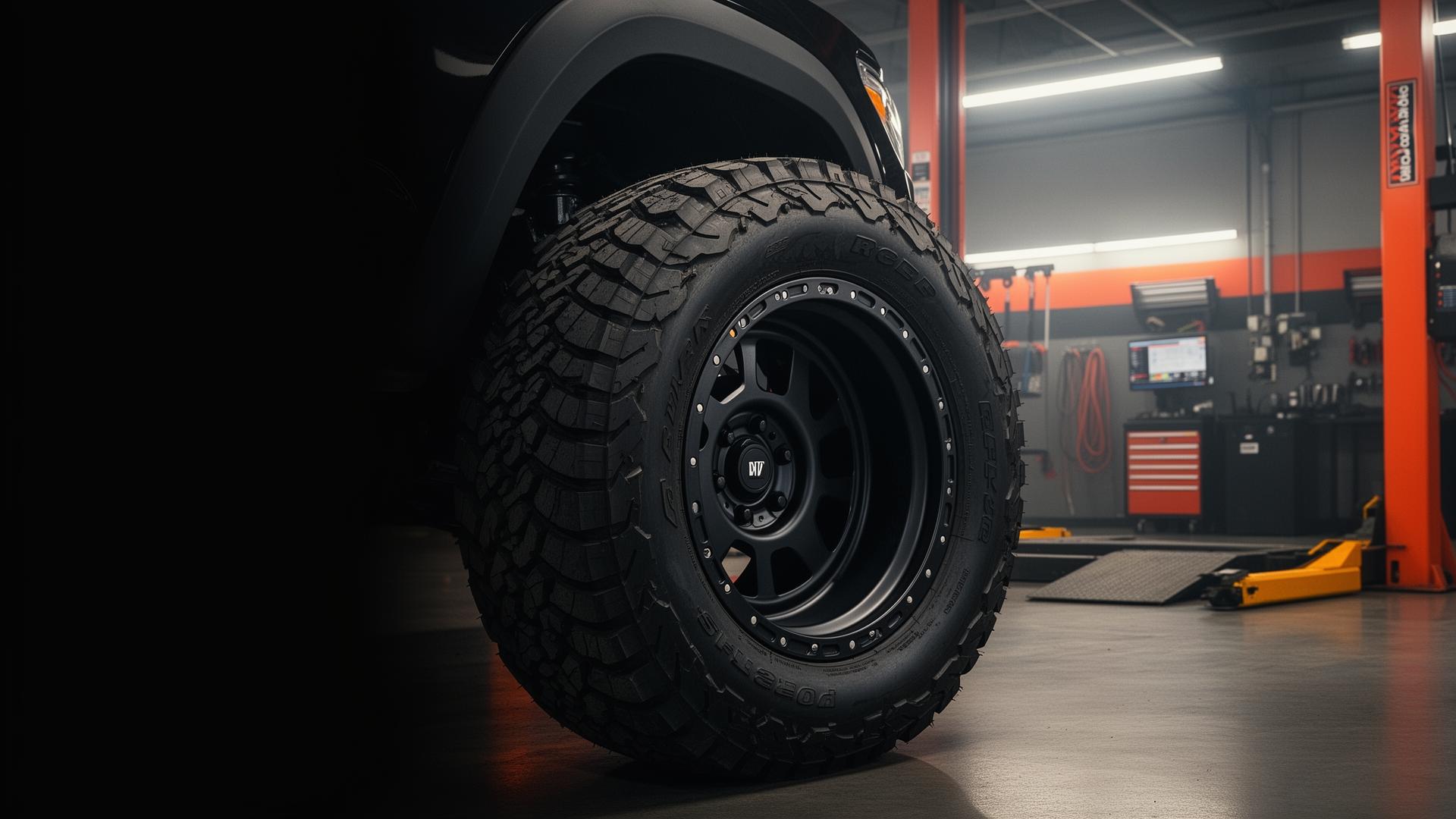 Rugged tire in a modern independent service shop